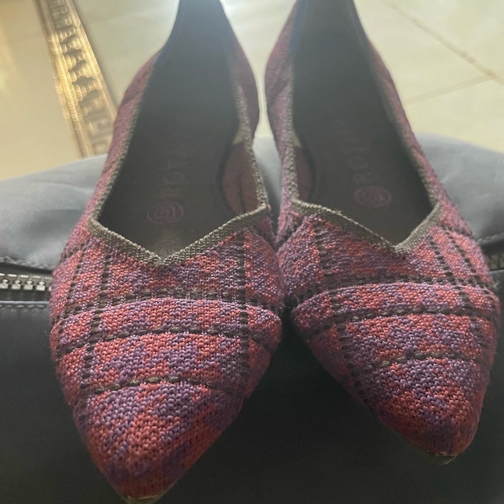 💎Rothy's Plaid Flats in Purple and Blue 2020 Limited Edition. No box - Picture 15 of 16